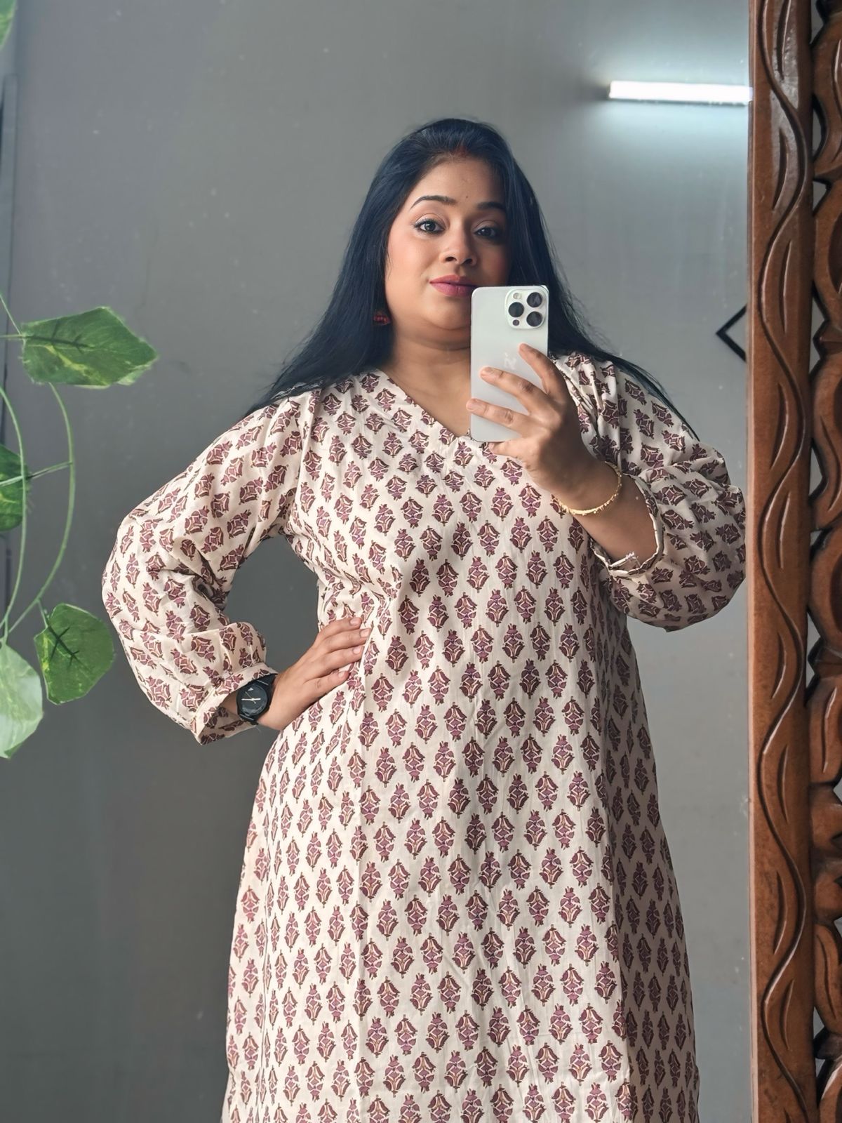 White A-Line Designer Kurta Set