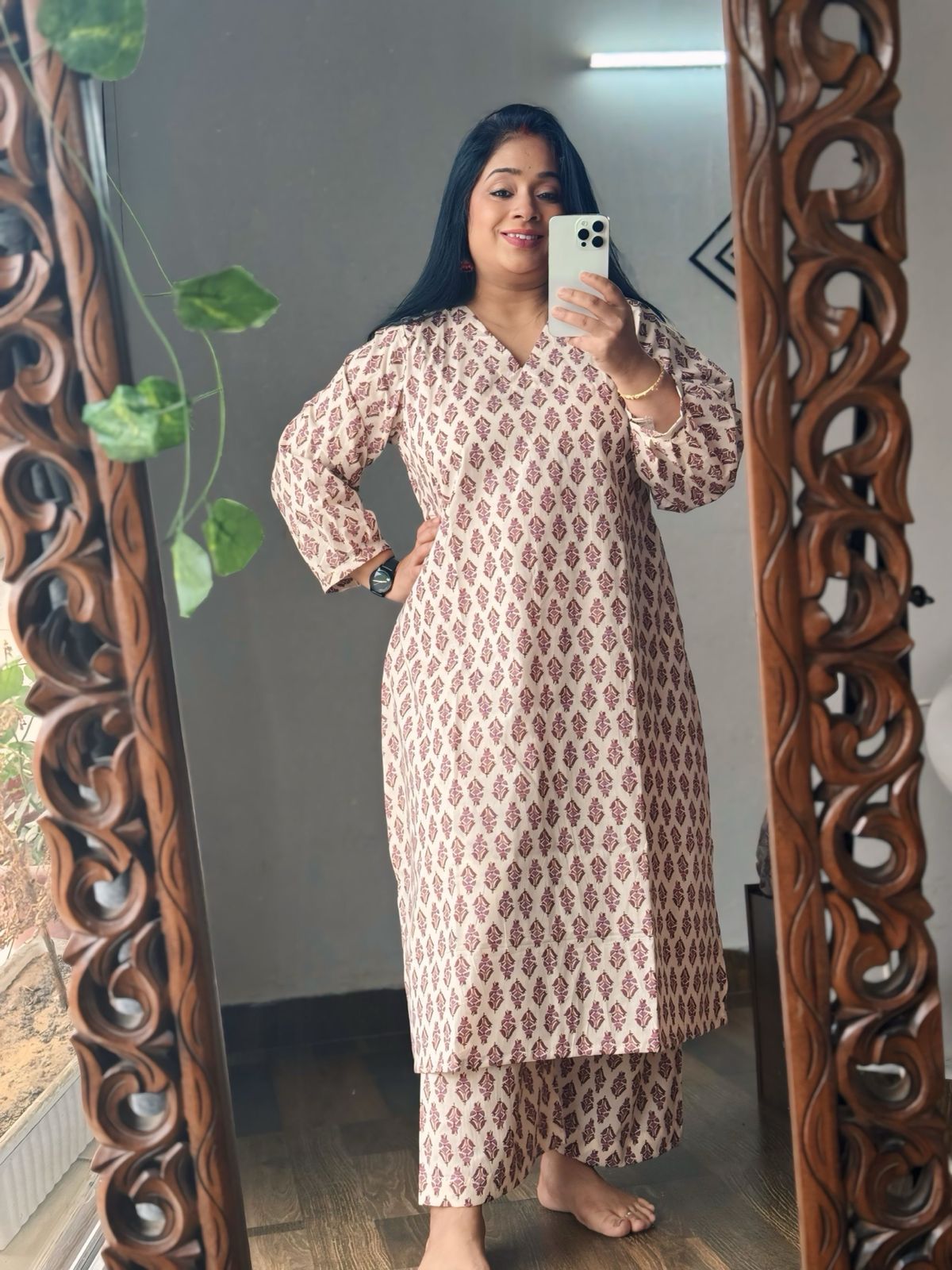 White A-Line Designer Kurta Set