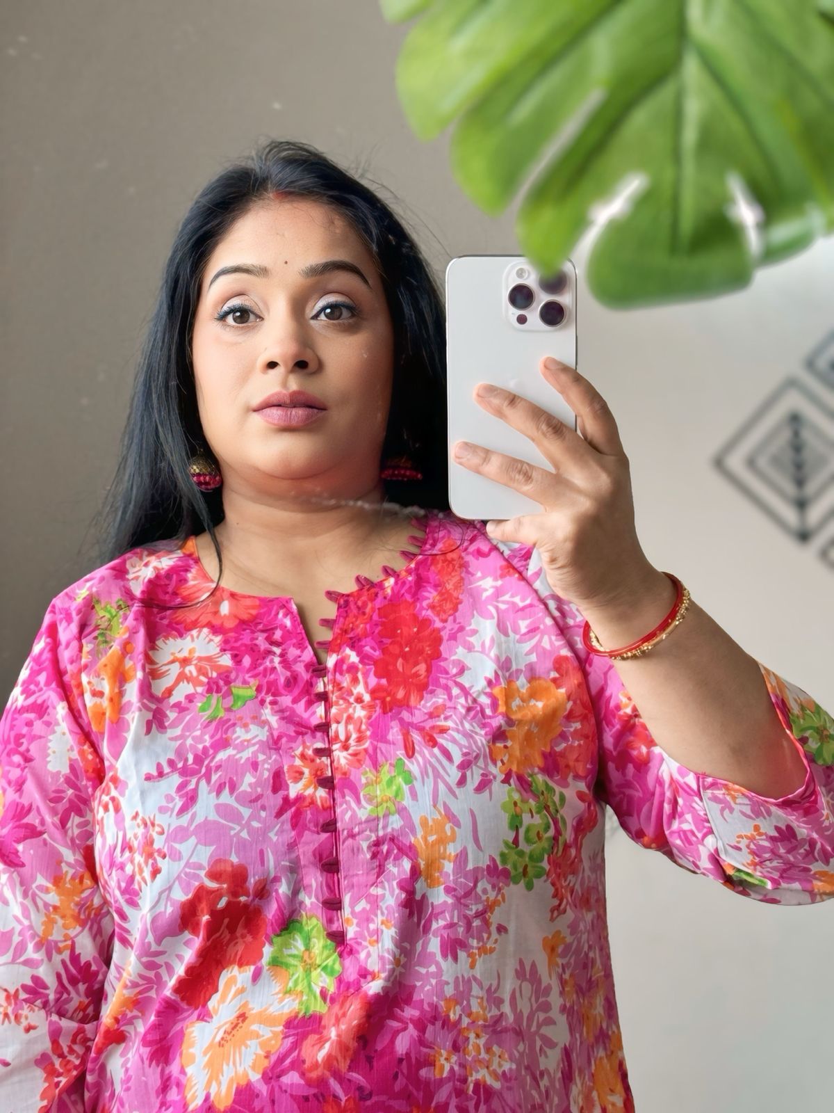 Gulabi Pink Floral Kurta