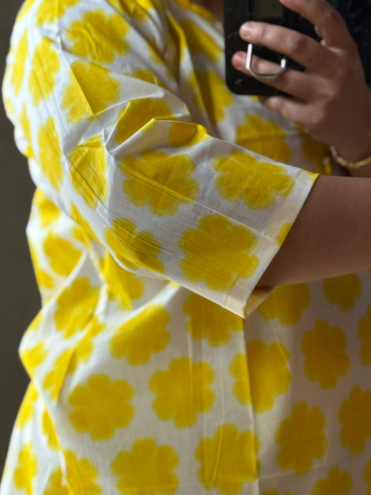 Yellow Bloom Cotton Kurta