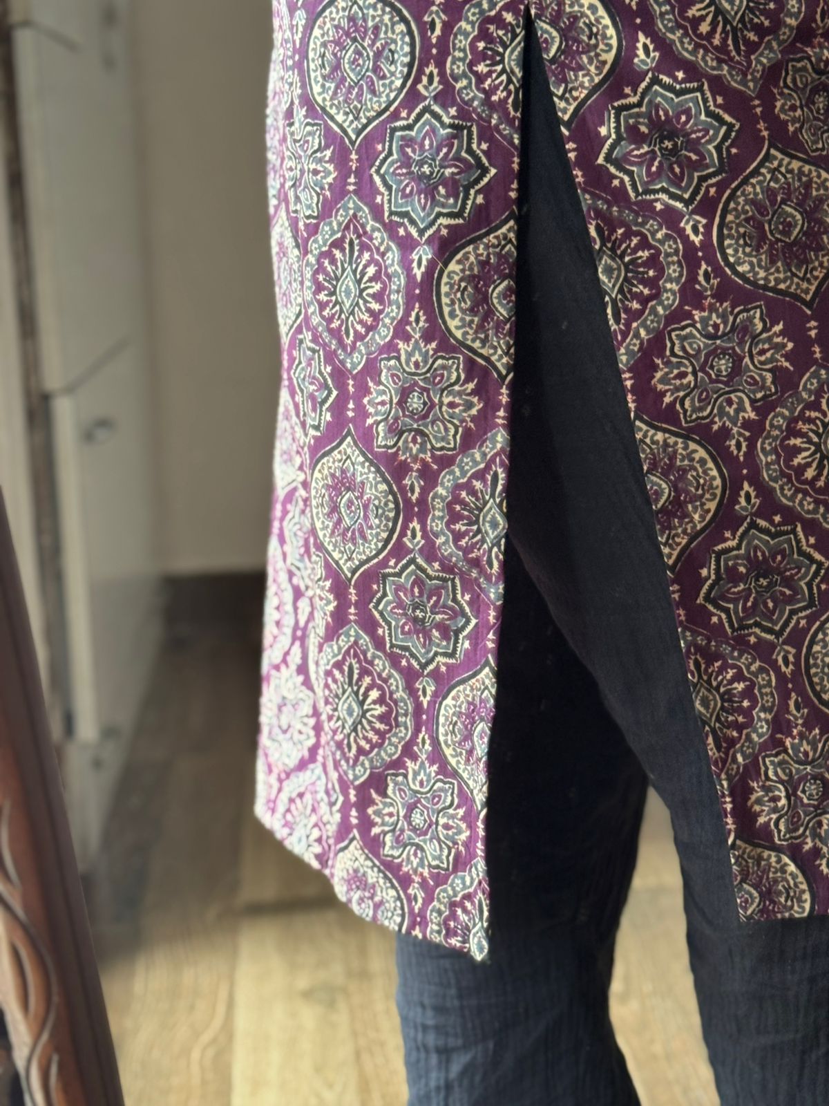 Plum Royale Printed Ajrakh Kurta