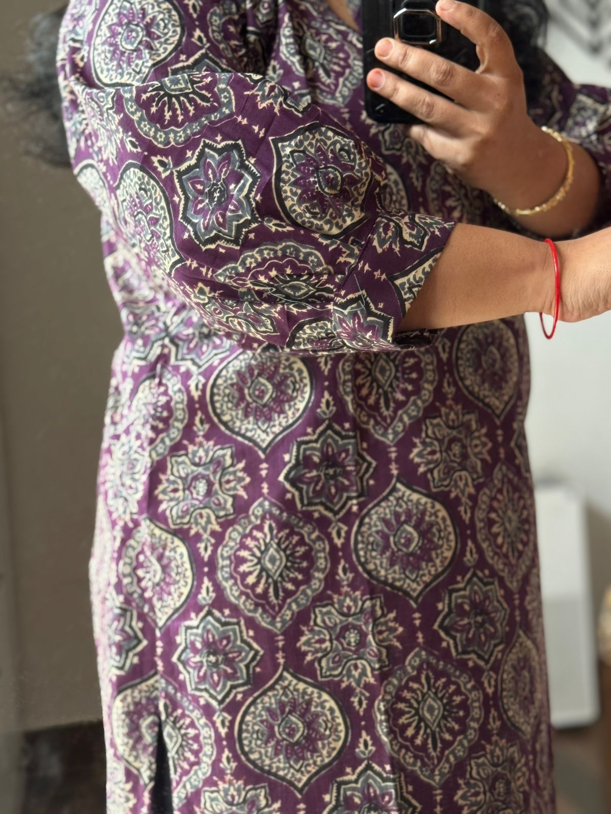 Plum Royale Printed Ajrakh Kurta