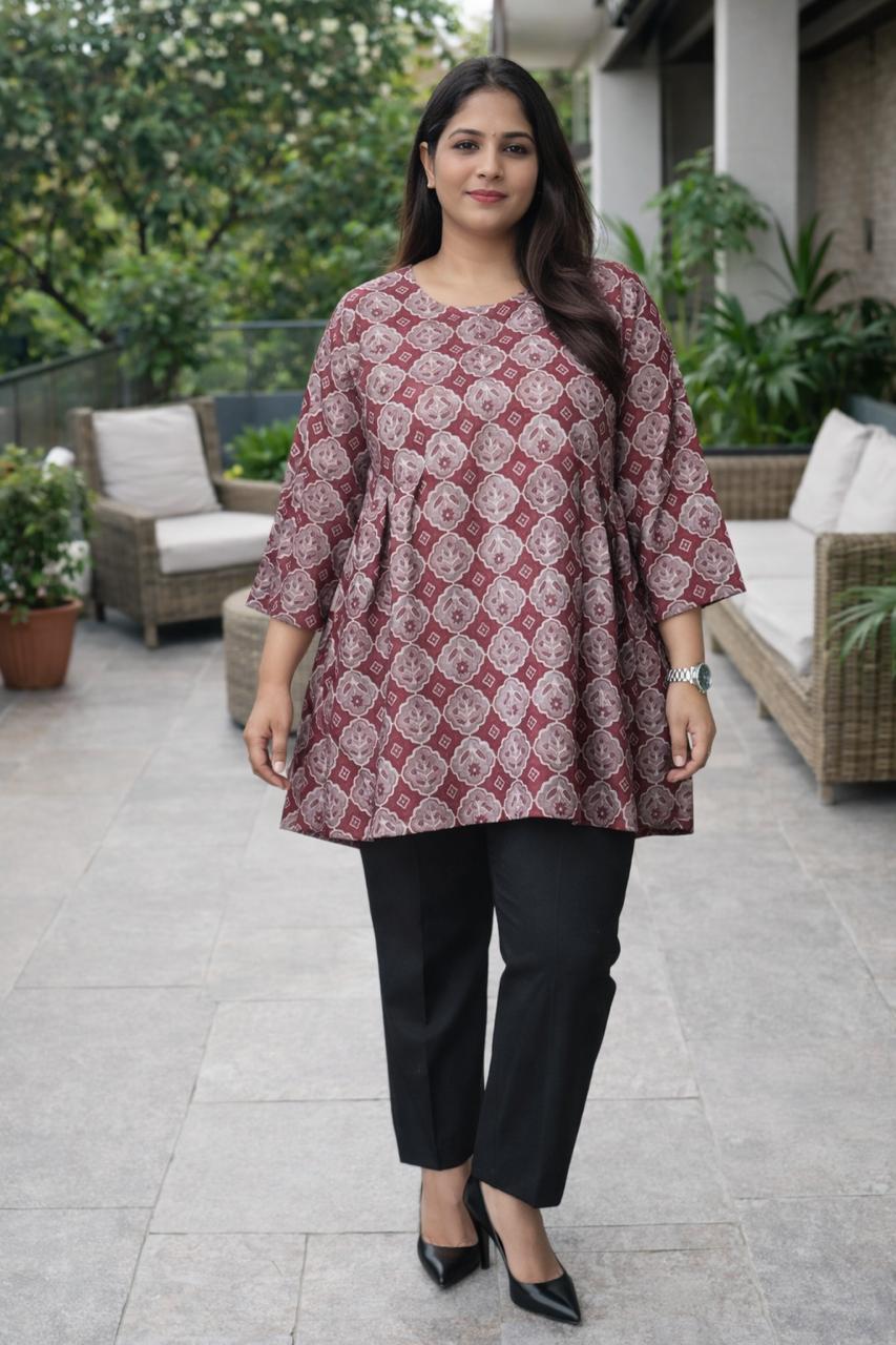 Ajrakh  Hip covering Short Kurta