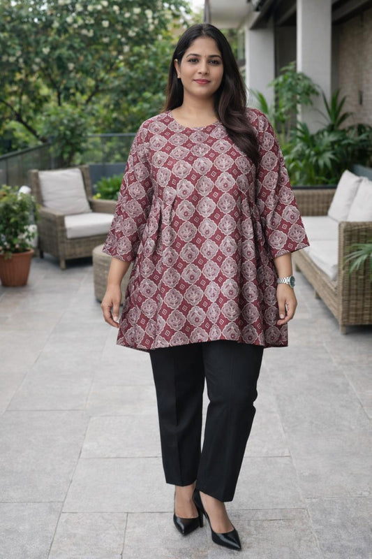 Ajrakh  Hip covering Short Kurta