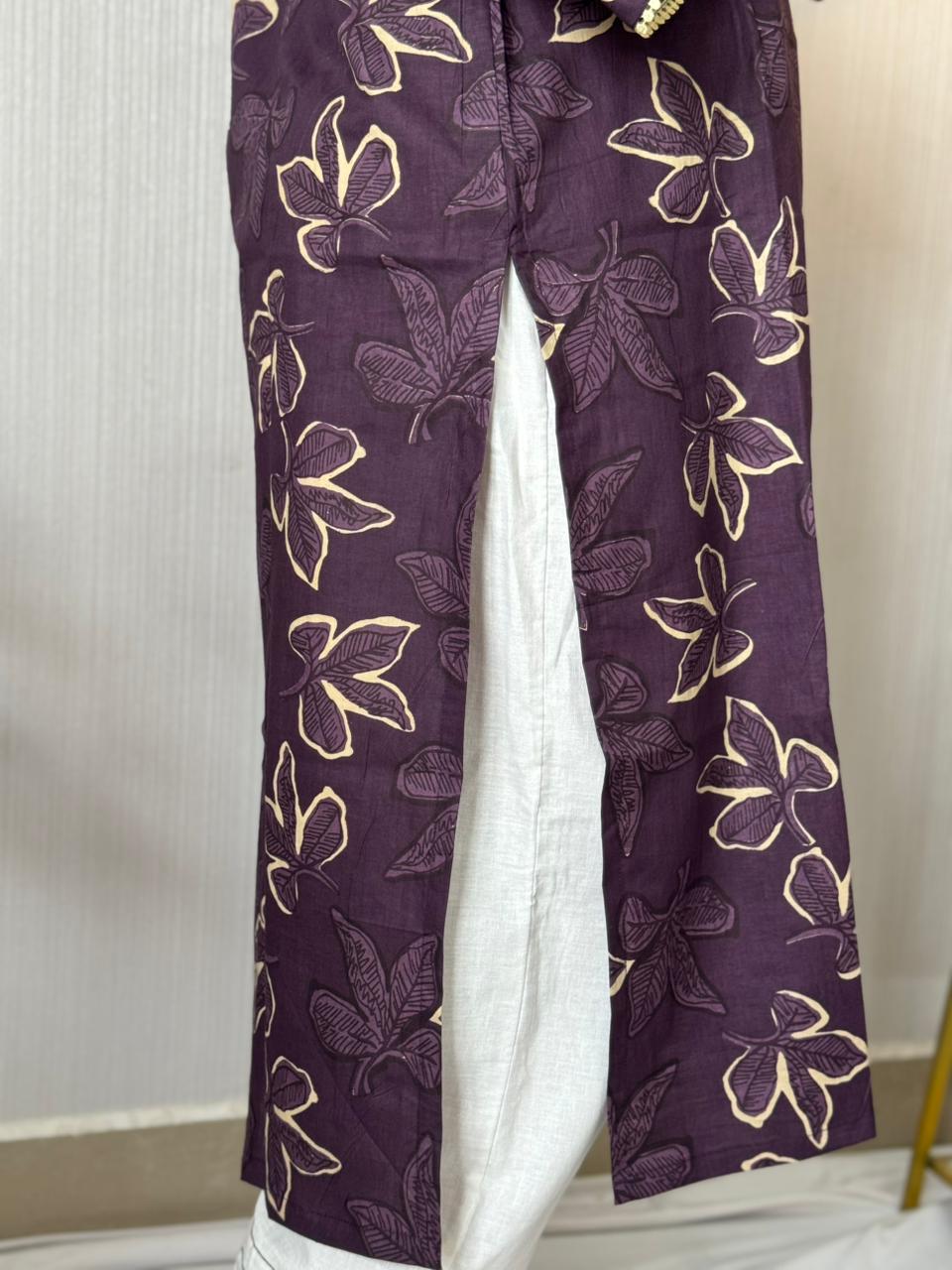 Wine Purple Cotton  Kurta