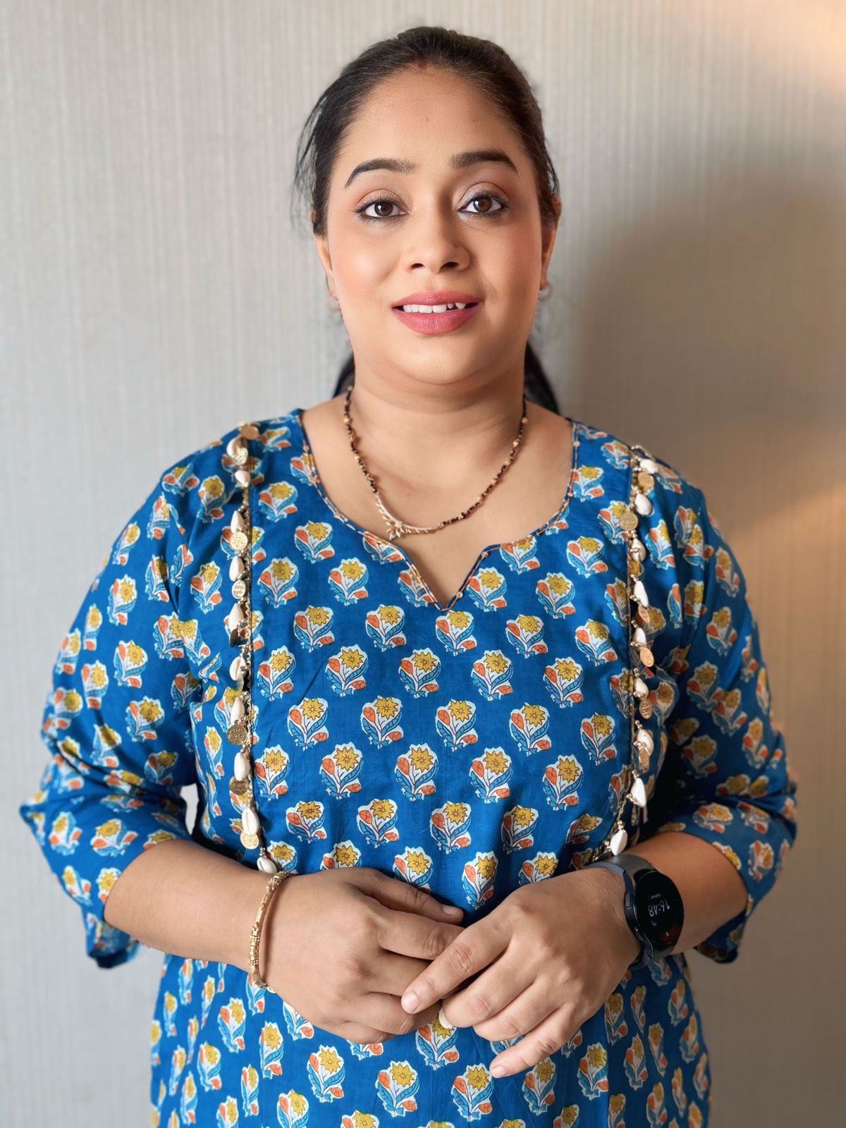 Blue Designer Neck Kurta