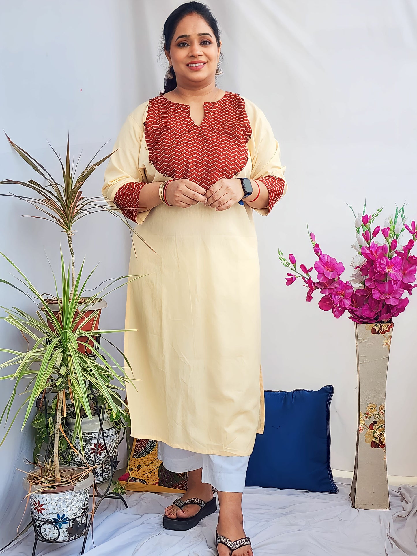 Beige Designer Kurta