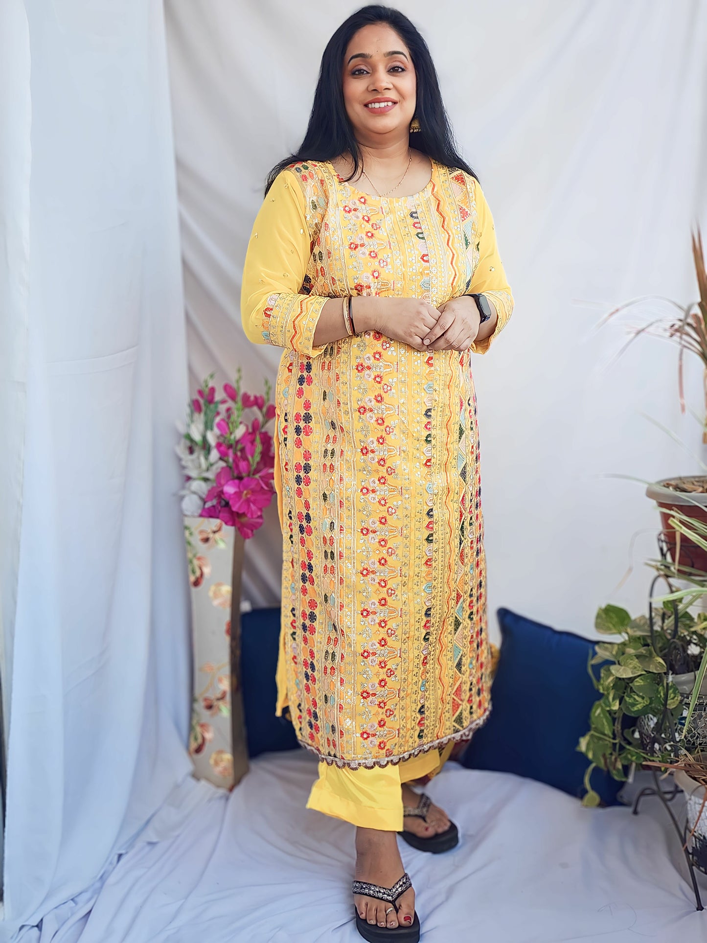 Haldi Yellow Embroidered Kurta Pant Set