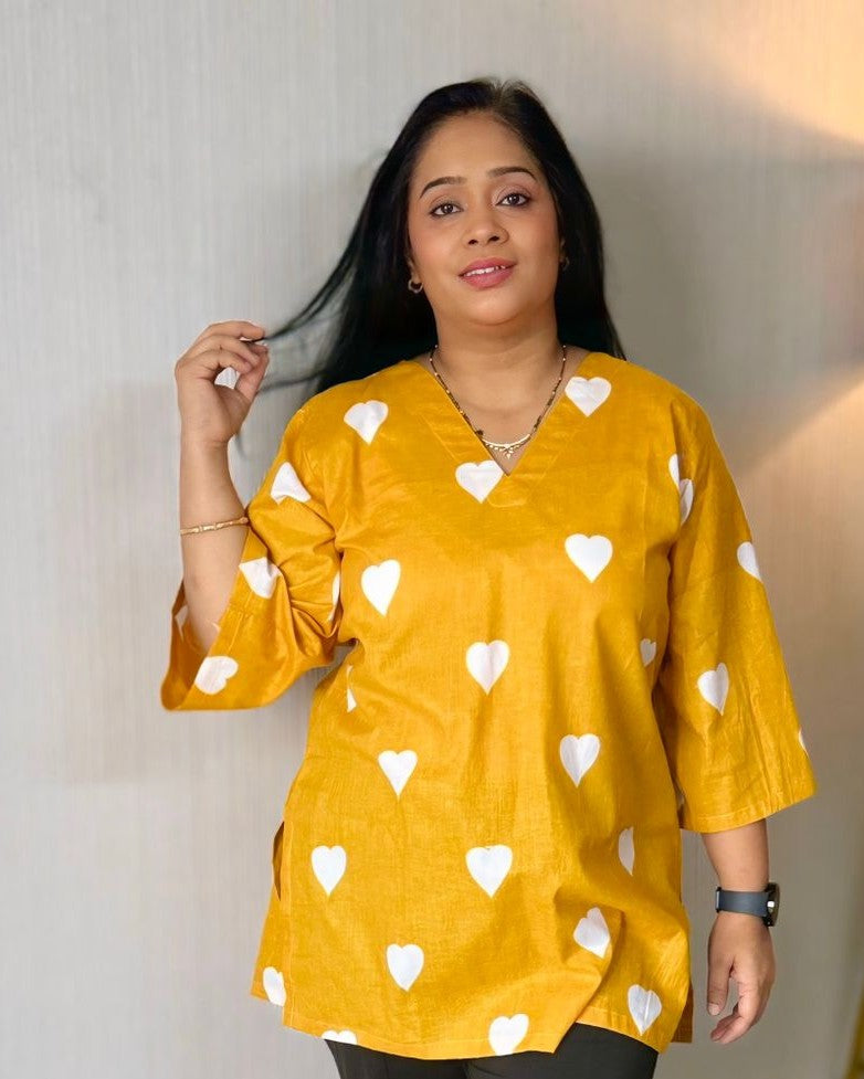 Golden Glow Everyday Short Kurti