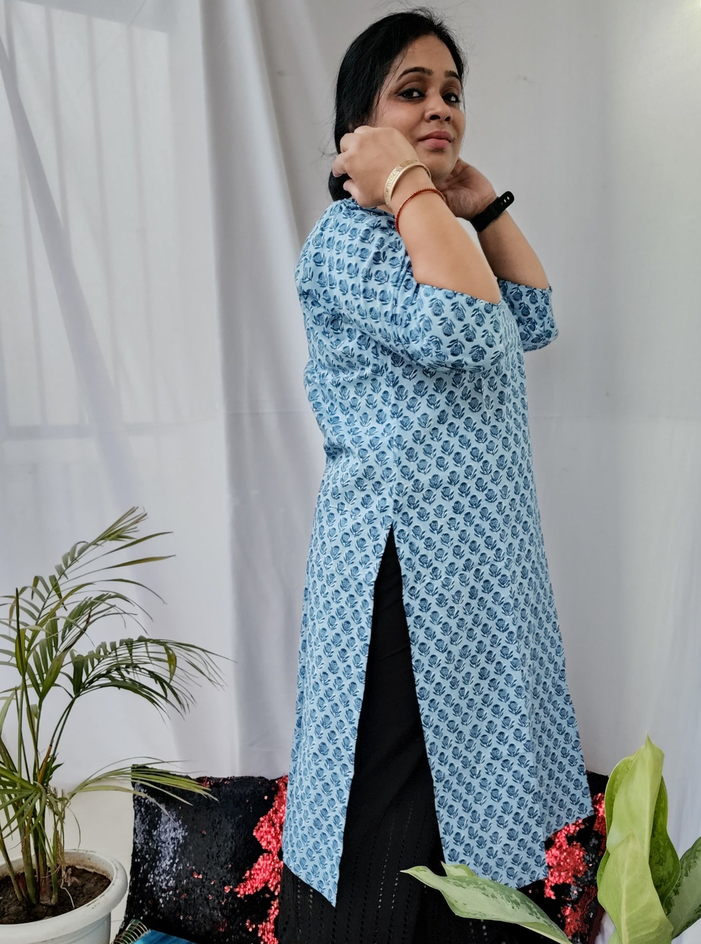 Indigo Cotton Kurta