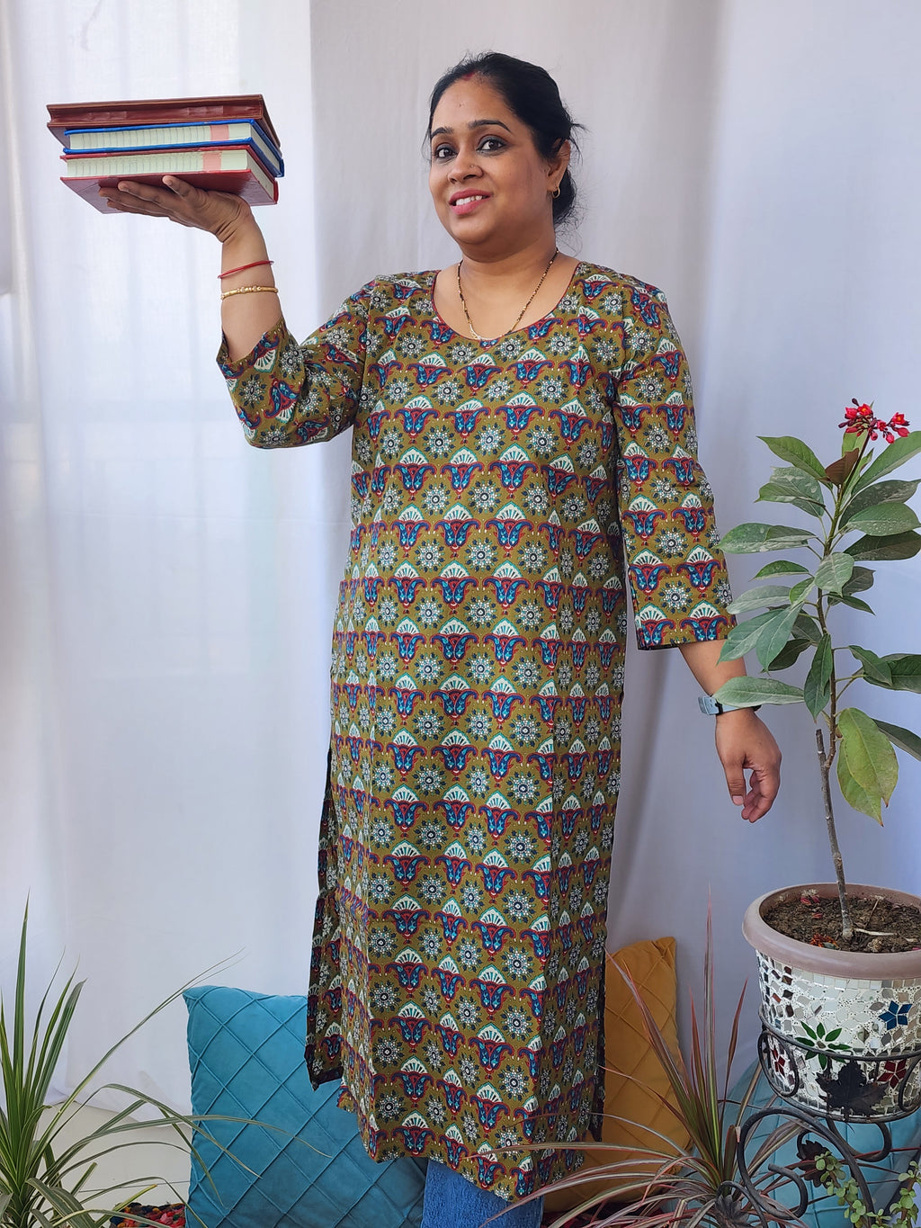 Green Ajrakh Blockprint Kurta