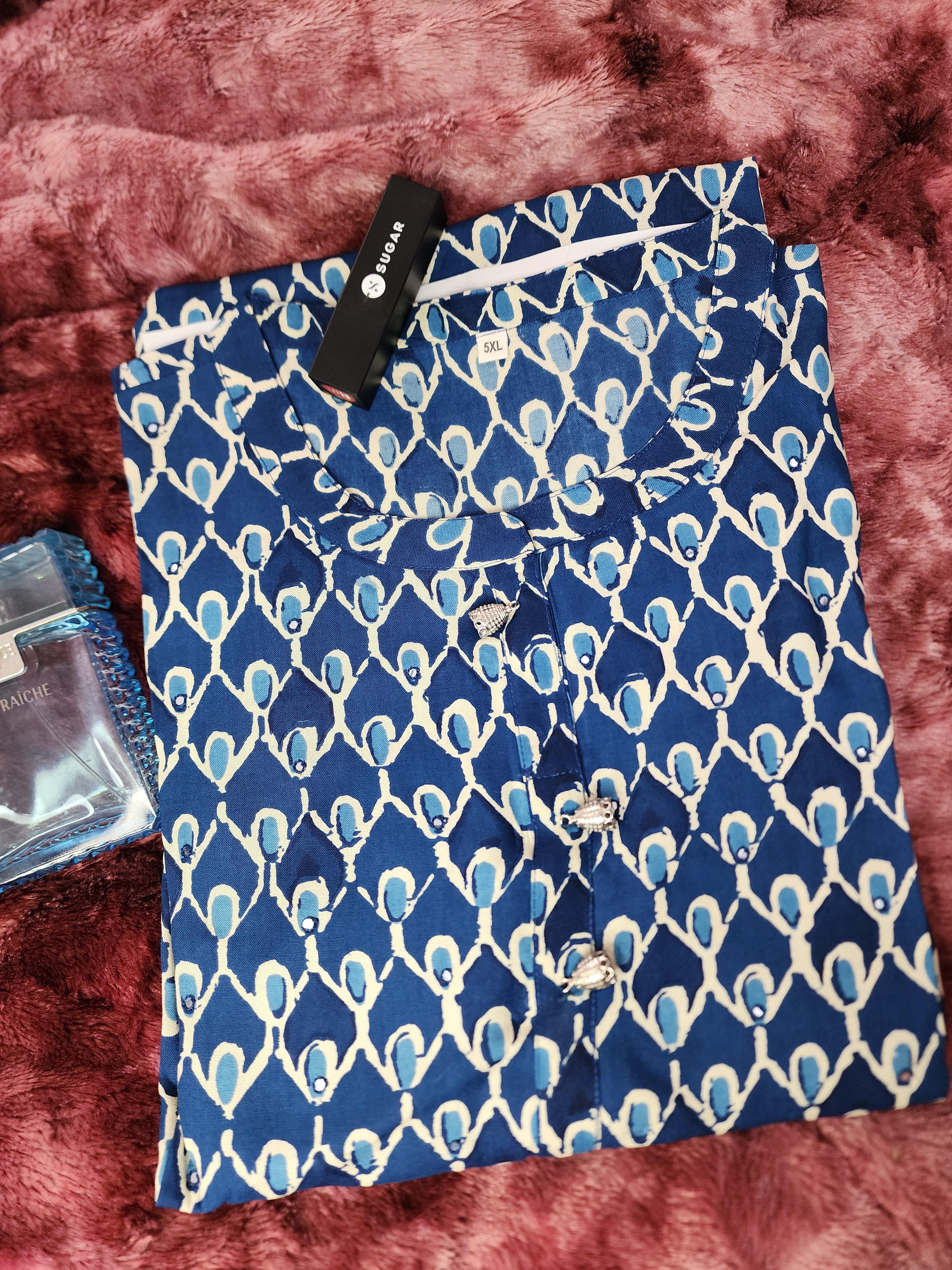 Indigo Muslin Mirror Kurta