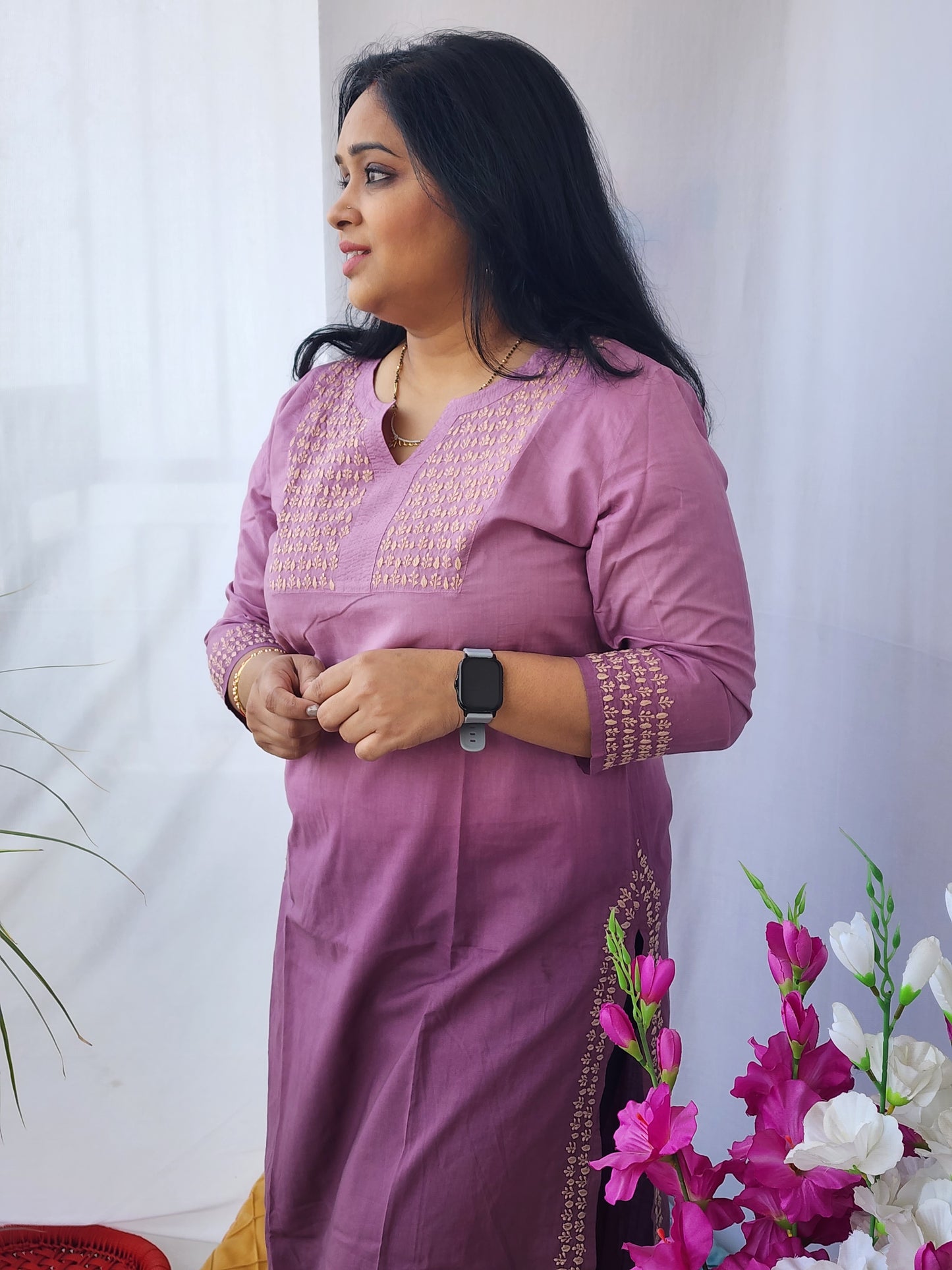 Chikankari Handwork Ombre Kuta