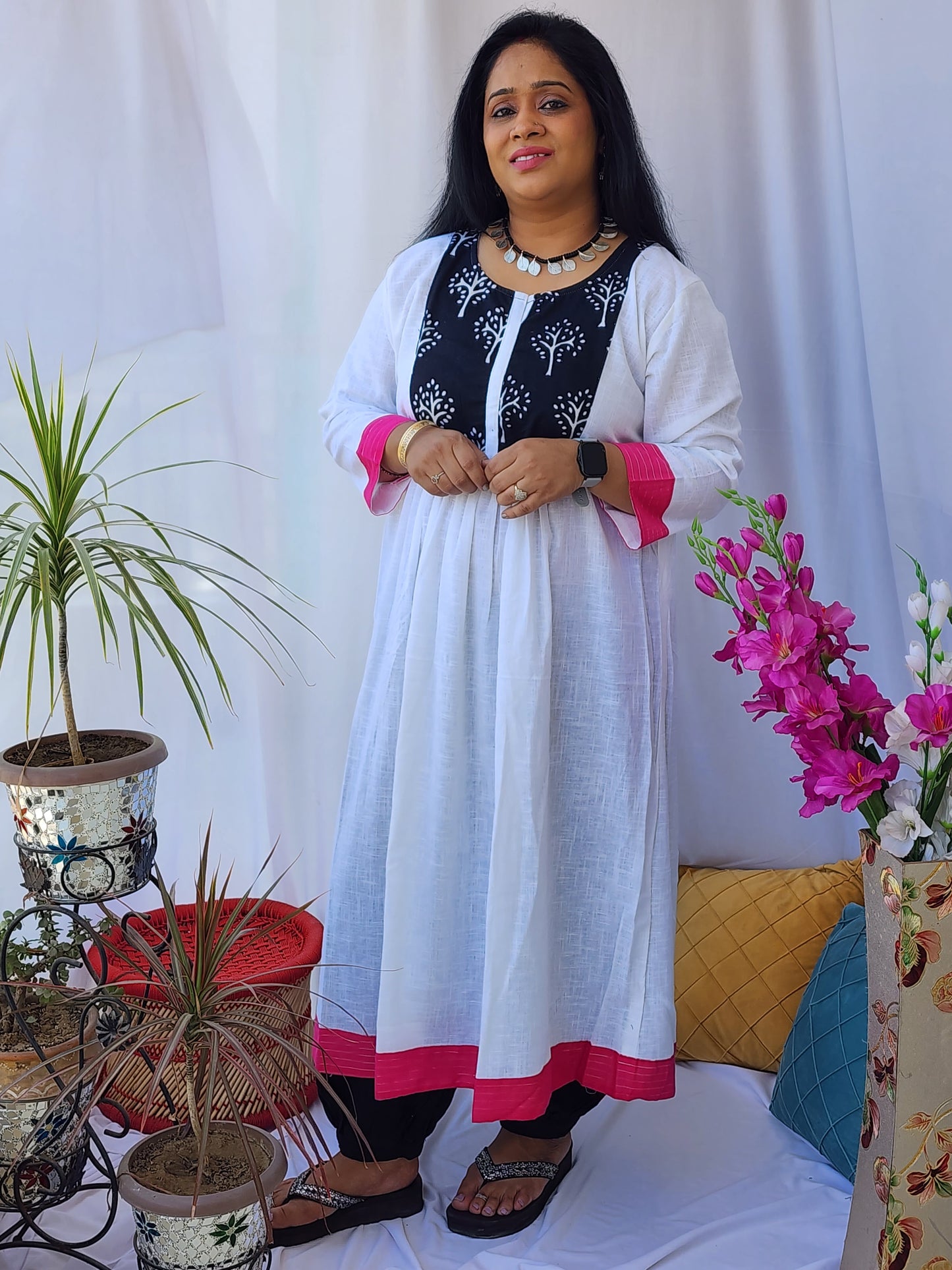 White Frock  Casual Kurta