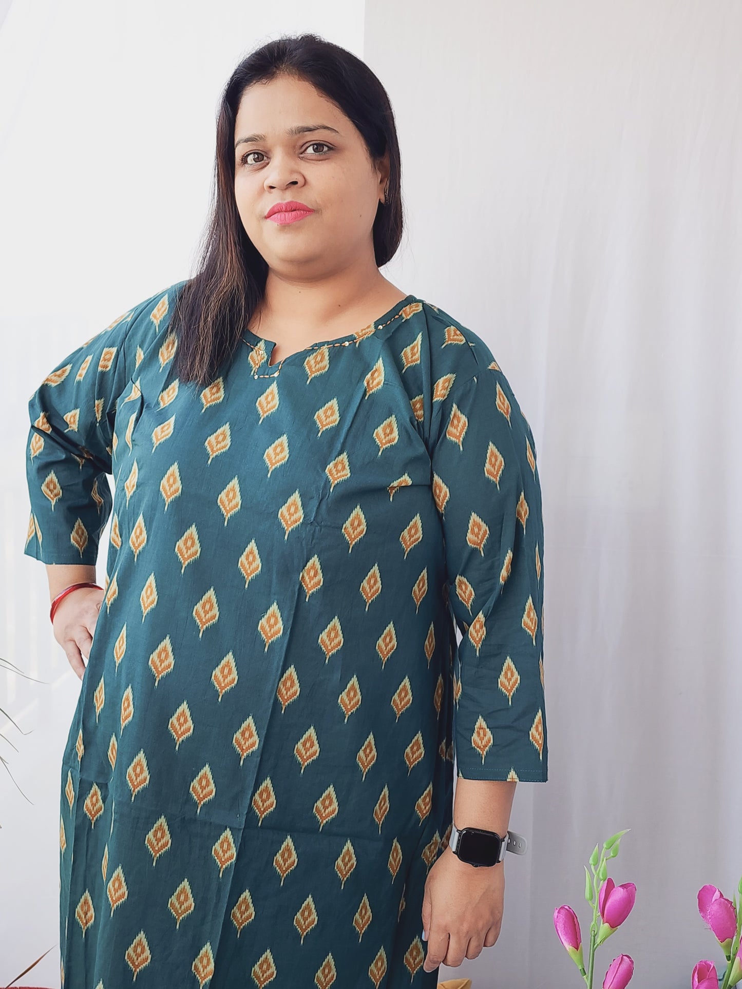 Green Mustard Kurta Pant Set